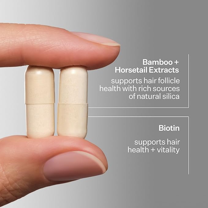 ACT+ ACRE Thick + Full Hair Capsules | Supplement for Thicker Fuller Looking Hair | Bamboo Horsetail Biotin Vitamin C | Strengthens Roots Vegan Gluten-Free Mint Essenced | 60ct