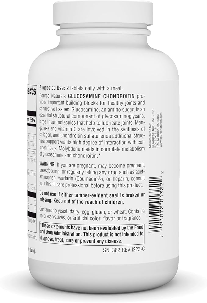 Source Naturals Extra Strength Glucosamine ChondroitinPromotes Healthy Joints* - 120 Tablets