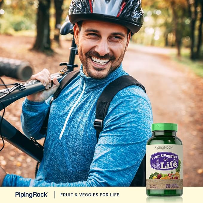 Piping Rock Fruits and Veggies Supplement | 250 Capsules | Superfood Fruit and Vegetables Vitamins | Vegetarian Non-GMO Gluten Free