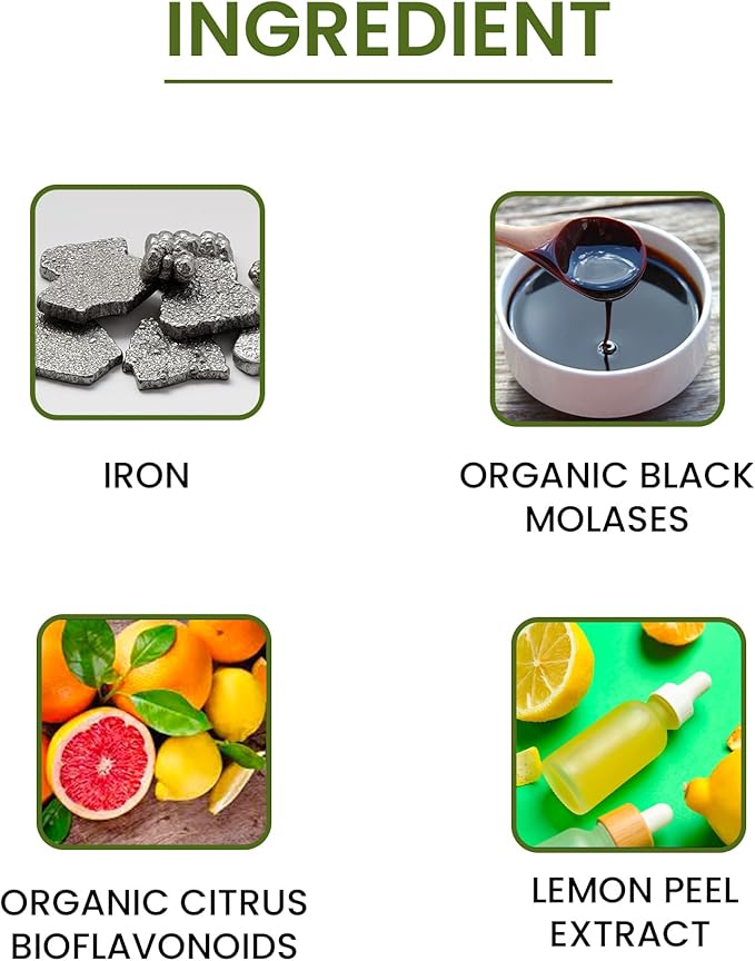 (Pack-2) Green Organic Supplements' Iron 2000mg 180 Hand Made Vegan Non-GMO &amp Gluten Free Natural Iron Capsules