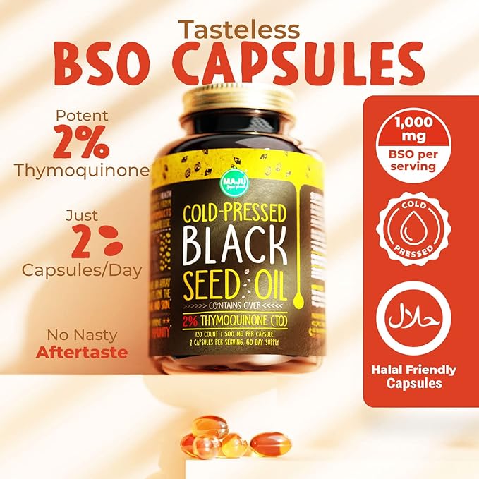 Maju Superfoods Black Seed Oil Capsules and Liquid Bundle