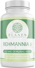 Elanen Naturals Liu Wei Di Huang Wan Rehmannia 6 Six Flavor Rehmannia 100 Vegetable Capsules