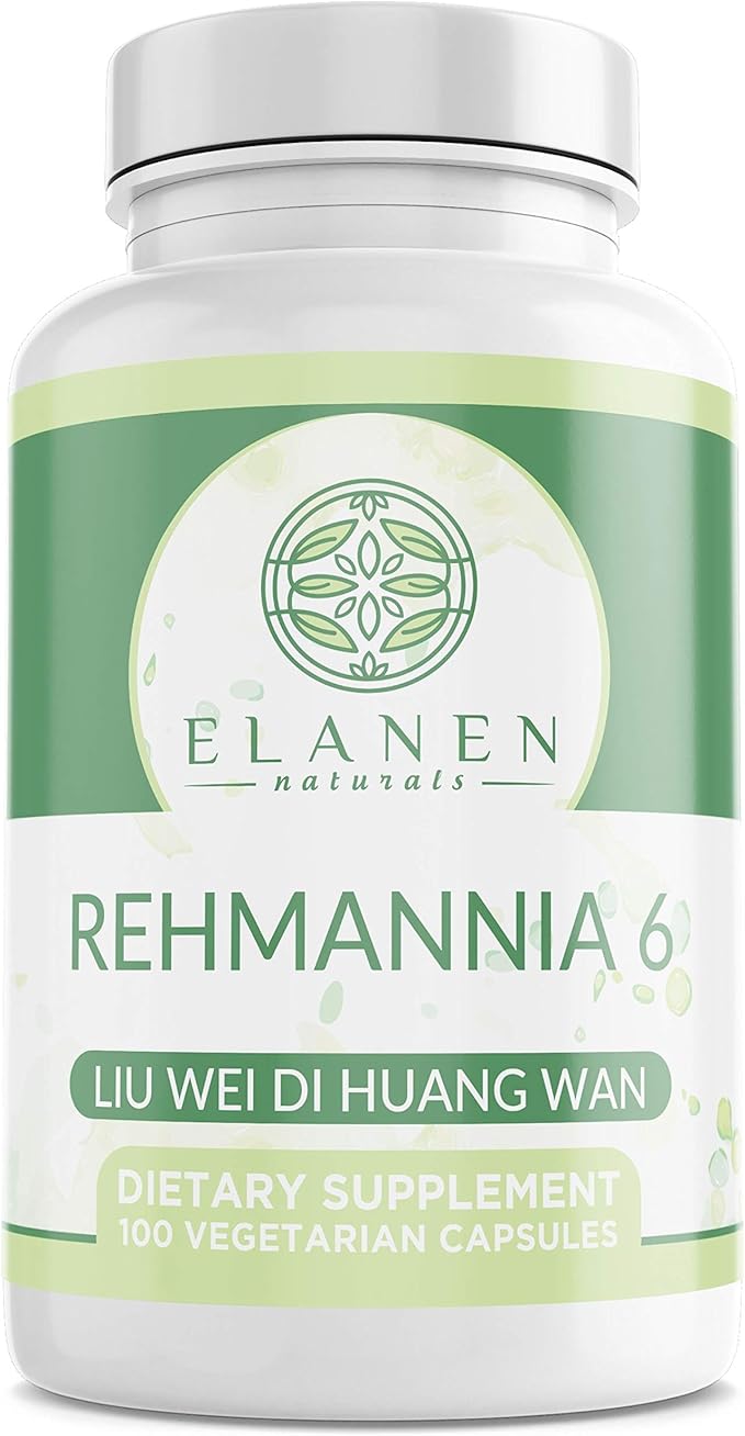 Elanen Naturals Liu Wei Di Huang Wan Rehmannia 6 Six Flavor Rehmannia 100 Vegetable Capsules