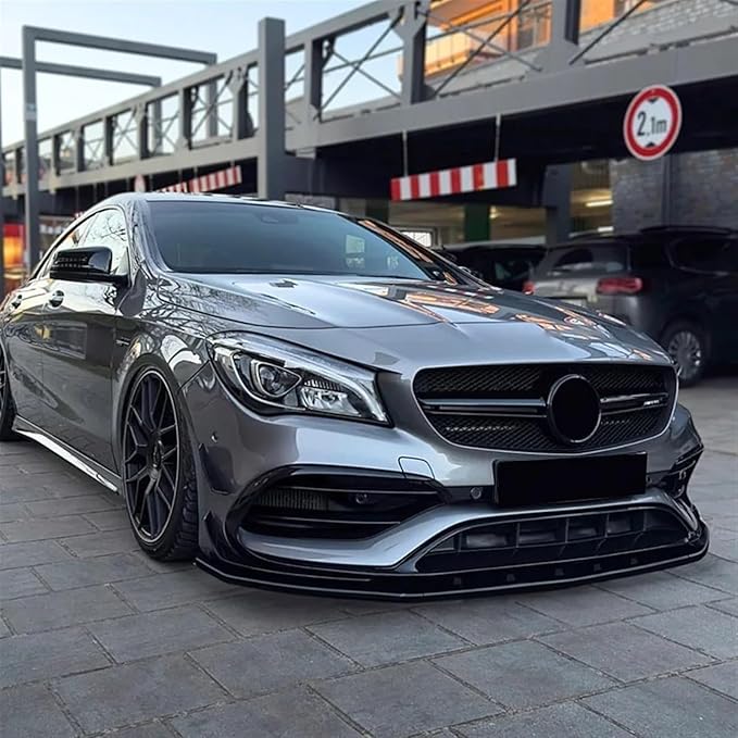 Kiyah Car Front Bumper Lip Splitter Diffuser Compatible with Mercedes Benz CLA Class C117 CLA200 CLA220 CLA250 CLA45 A-MG 2016-2019 Facelift(Glossy Black)