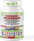 Dash of Vigor 18-in-1 Diosmin Hesperidin Supplement Quercetin with Bromelain Zinc Vitamin C with Rutin Supplement Horse Chestnut Extract Butcher's Broom Extract USA 60 Capsules