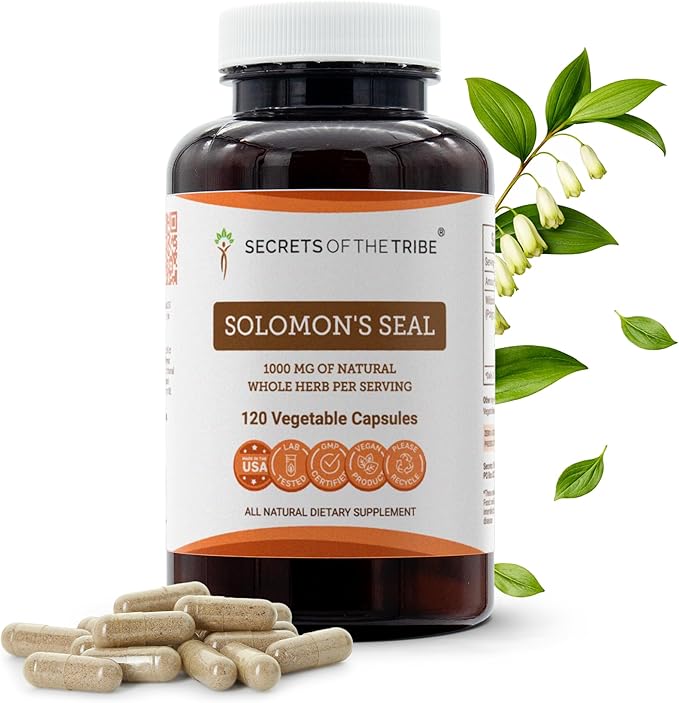 Secrets of the Tribe Solomon's Seal 120 Capsules 1000 mg Wildcrafted Solomon's Seal (Polygonatum odoratum) Dried Rhizome (120 Capsules)