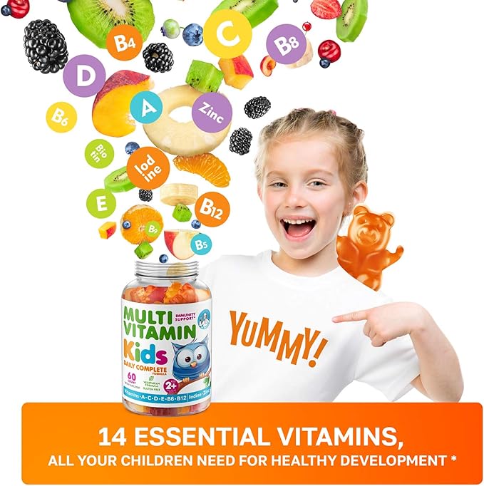 DR. MORITZ Kids Multivitamin Gummies - with Kids Vitamins A C D E B6 B12 Zinc and More - Complete Daily Support - Vegetarian and Non-GMO 2 Pack (120 Count)