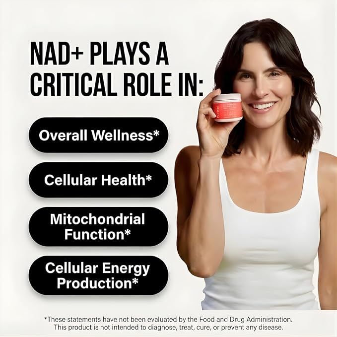 NAD+ Supplement for Women — Premium 7-in-1 Formula with 500mg Nicotinamide Riboside 200mg Resveratrol 150mg CoQ10 and More — NMN Alternative — 30 Day Supply