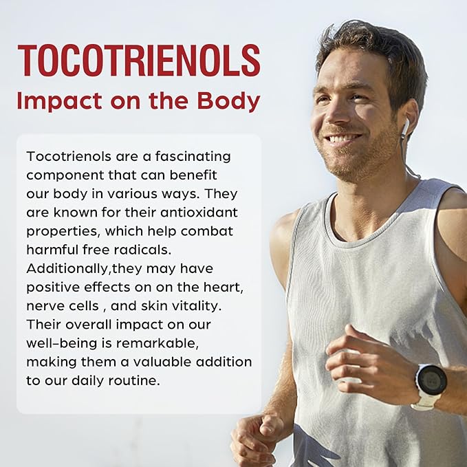 Kroppssund Tocotrienol Supplement 800mg Full Spectrum Capsules Tocotrienol Vitamin E -60 Liquid-Filled Capsules