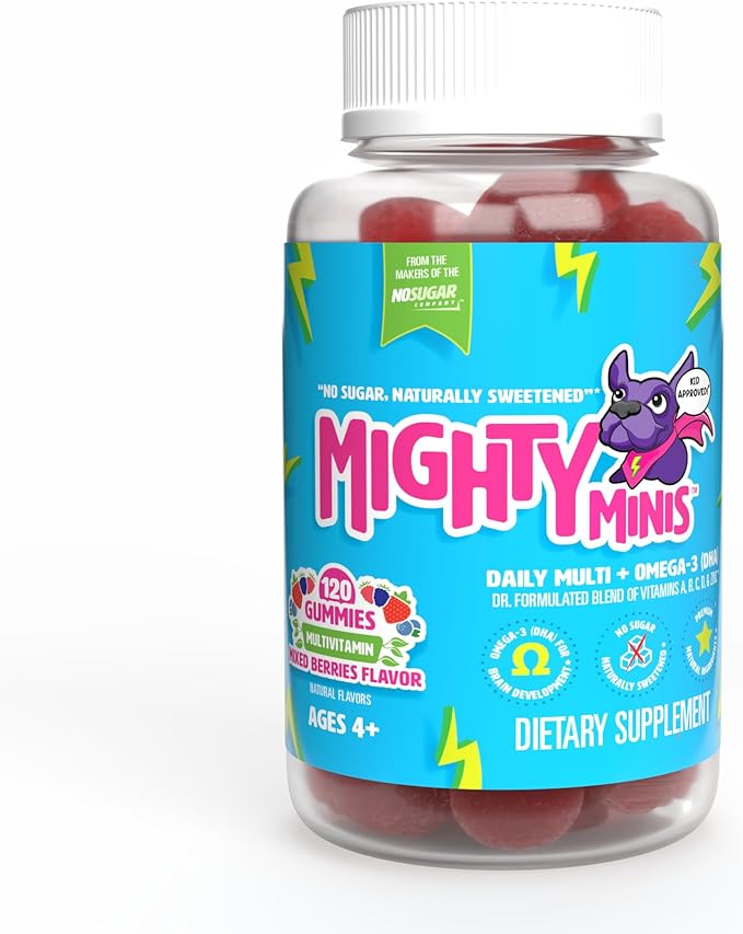 Slow-Crafted Sugar-Free Kids Multivitamin Gummies with Allulose | Kid-Approved Mixed Berries | for Immunity Growth Focus &amp Mood | Healthy Clean No Artificial Color or Flavor 120 Ct