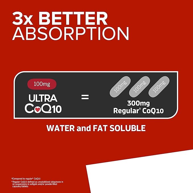 Qunol CoQ10 100mg Softgels 3X Better Absorption 4 Month Supply 120 Count + Fish Oil Omega 3 Mini Softgels 1000mg Omega 3 EPA + DHA 3 Month Supply 180 Count