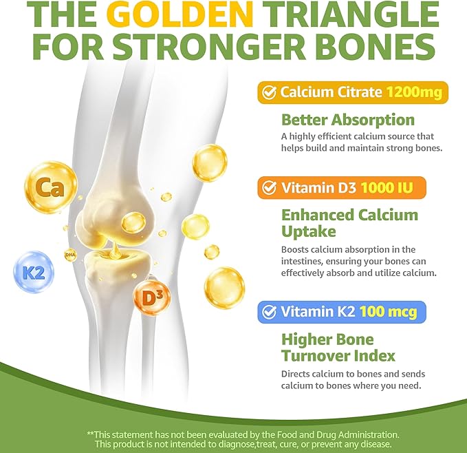 Calcium Citrate Gummies 1200mg with Vitamin D3 K2 Chewable Calcium Supplements for Women &amp Men High Potency Support B0ne Te*th Strength &amp Immune Health Mango Flavor Non-GMO Sugar Free