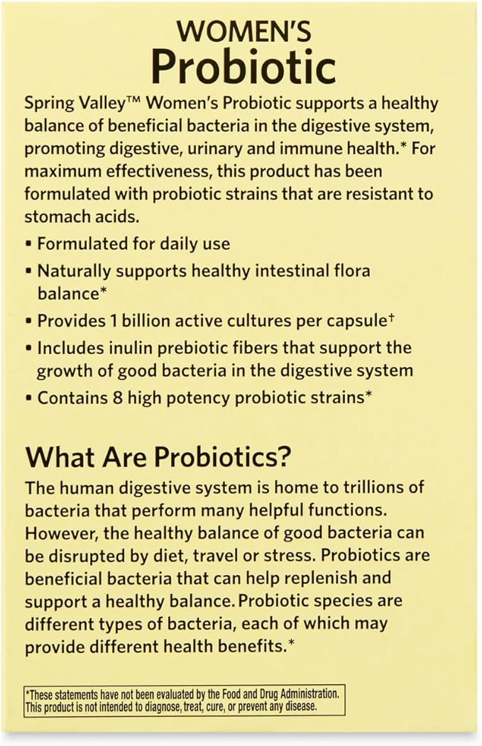 Probiotics for Women Capsules Dietary Supplement 1 Billion CFUs - Digestive Health - Womens Probiotic Digestive Health – 30 Count (Pack of 1)