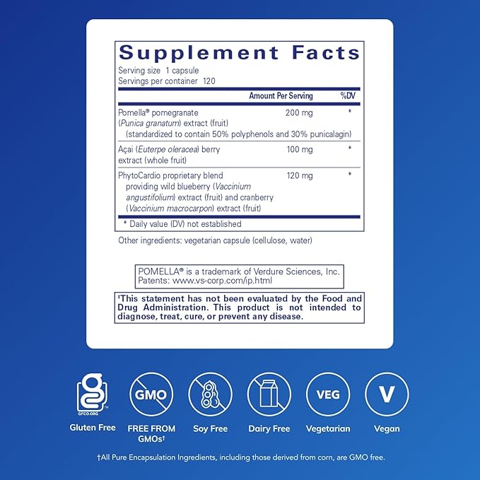 Pure Encapsulations Pomegranate Plus | Antioxidant Support for Vascular and Cellular Health* | 120 Capsules