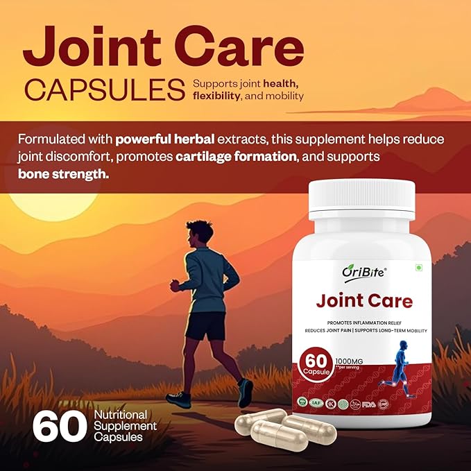 Joint Care Capsules | Glucosamine Chondroitin MSM &amp Herbal Extracts | Supports Joint Flexibility Mobility &amp Comfort | Natural Nutraceutical Supplement | 60 Capsules