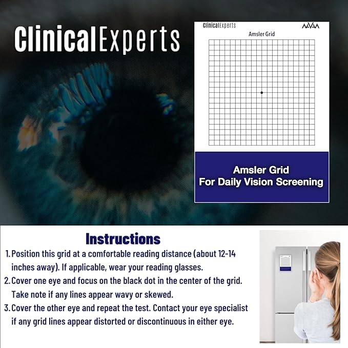 Navan EyeRx Antioxidant AREDS 2 Eye Vitamins &amp Minerals Supplement &amp Amsler Eye Grid Daily Vision Screening Tool by Clinical Experts