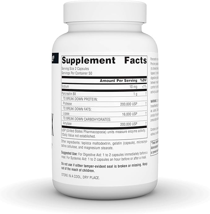 Source Naturals Pancreatin 8X 500 mg Digestive Enzymes - 100 Capsules