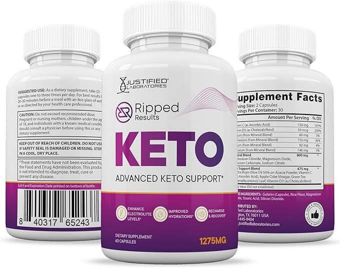 (5 Pack) Ripped Results Keto ACV Pills 1275MG Keto Support Blend Capsule Alternative to Keto ACV Gummies Formulated with Apple Cider Vinegar Extra Virgin Olive Oil Powder Green Tea Leaf 300 Capsules