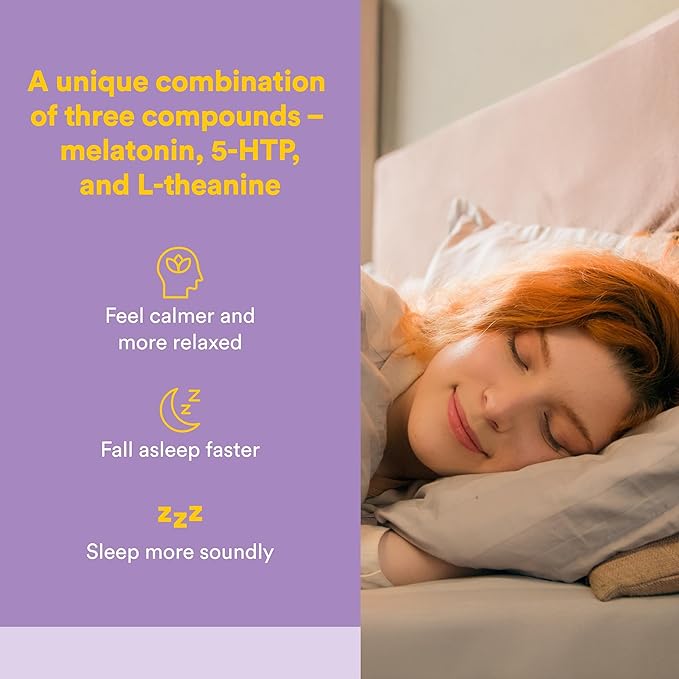 Natural Factors Tranquil Sleep - Calm Sleep Health Supplement - Relaxation Support Supplement with Melatonin &amp 5-HTP - 60 Chewable Tablets (30 Servings)