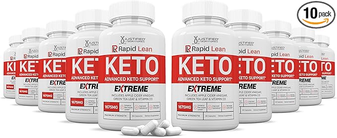 (10 Pack) Rapid Lean Keto ACV Extreme Pills 1675MG Keto Support Blend Capsule Alternative to Keto ACV Gummies Formulated with Apple Cider Vinegar Extra Virgin Olive Oil Powder Green Tea 600 Capsules