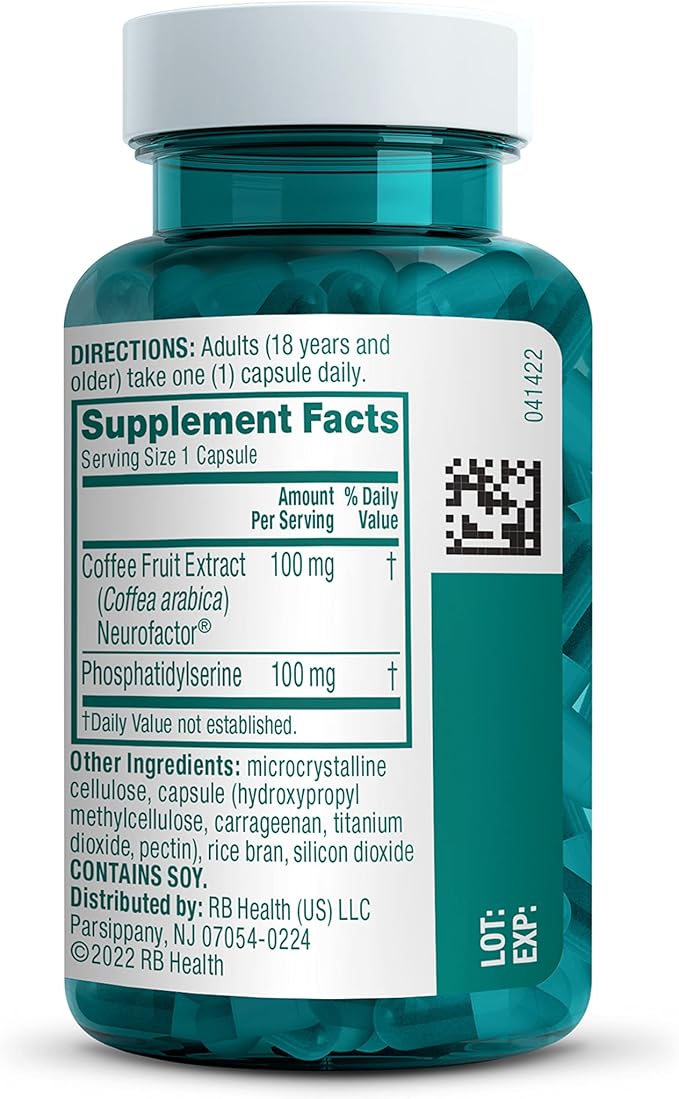 NEURIVA Original Decaffeinated Clinically Tested Nootropic Brain Supplement for MemoryFocus &amp ConcentrationNeuroFactor &amp Phosphatidylserine28ct Capsules(Pack of 2)