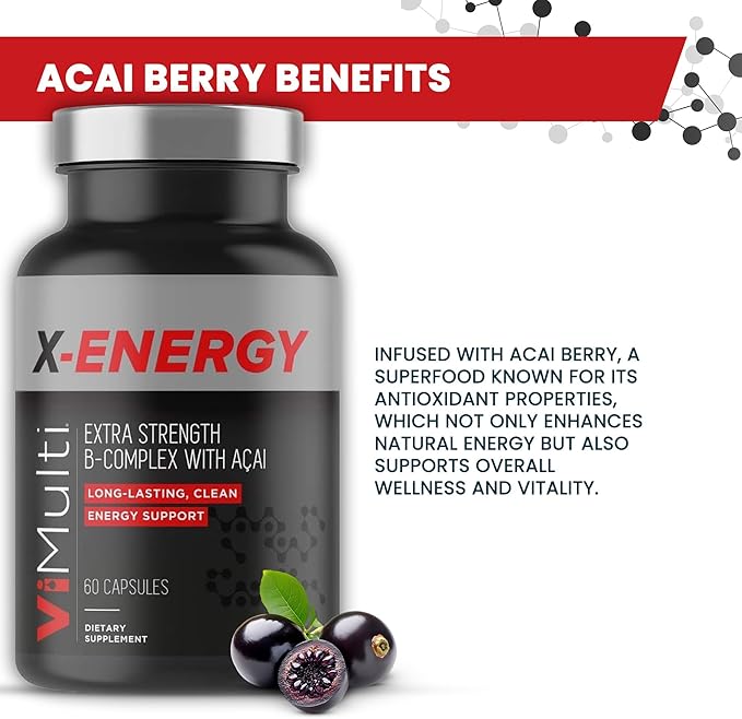 vimulti Ultimate Wellness Bundle: Anti-Aging Supplement Pills &amp Energy Supplements for Men and Women Natural Amino Acids &amp B Complex Multi Blend with Acai for Energy Immune Health 60 Capsul