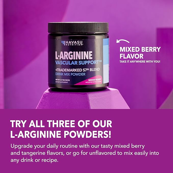 L-Arginine Powder - Nitric Oxide Supplement for Men and Women with L-Citrulline and Beet Root - Pre and Post Workout Support for Endurance and Recovery - Mixed Berry Flavor 1 Month Supply (30 Scoops)