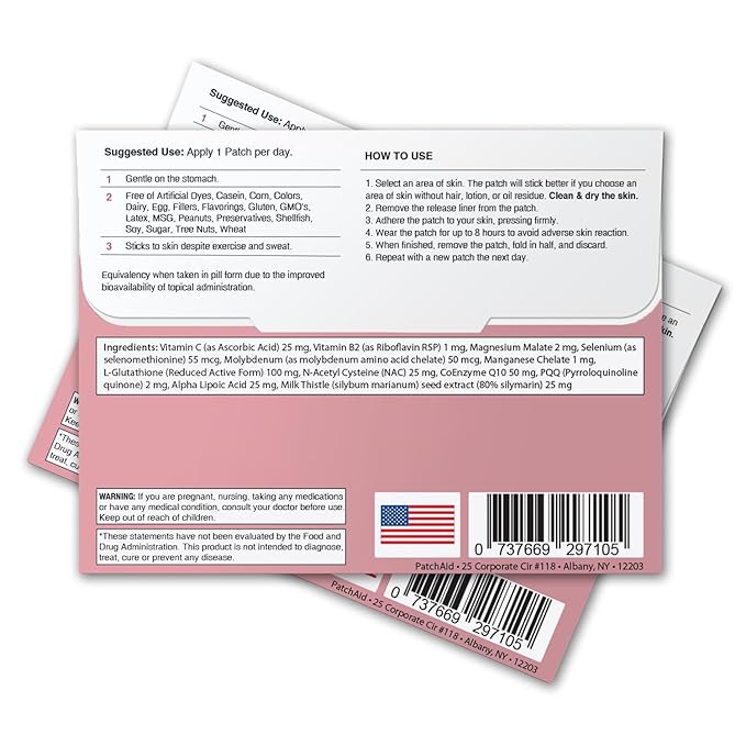 PatchAid Glutathione Topical Patch 30-Day Supply (Pack of 2)