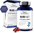1MD Nutrition KrillMD - Antarctic Krill Oil Omega 3 Supplement with Astaxanthin EPA DHA | 2X More Effective Than Fish Oil | 60 Softgels