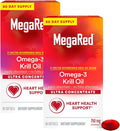 MegaRed Ultra Concentrate 750mg Omega-3 Krill Oil Fatty Acid Supplement with EPA/DHA Antioxidant Astaxanthin No Fish Oil Aftertaste Supports Heart Health 80 Count Softgels (2 Pack)