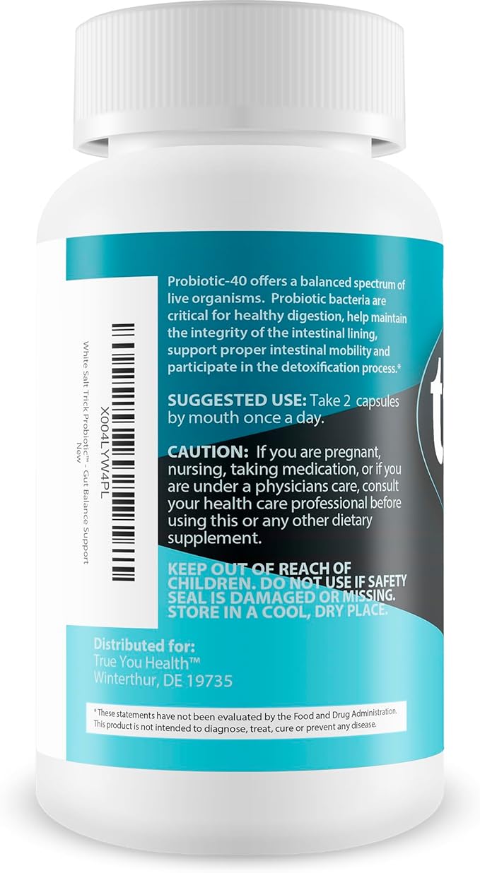 Blue Salt White Salt Trick Probiotic - Our Best Probiotics for Men - Promote Heathy Microbiome - Gut Health Once Daily Men's Probiotic - 40 Billion Mens Prostate Probiotics