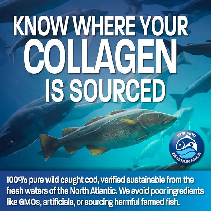 Bronson Marine Collagen Peptides Hydrolyzed Protein Powder + Antarctic Krill Oil 1000 mg with Omega-3s EPA DHA