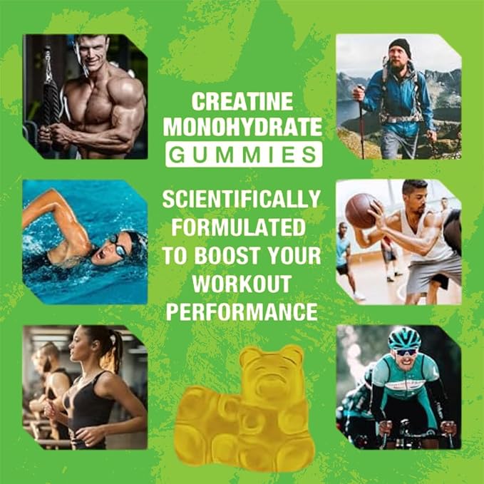 Creatine Monohydrate Gummies Creatine for Men &amp Women Chewable Creatine for Enhancing Focus and Endurance 5g Creatine per Serving Sugar-Free 120 Count