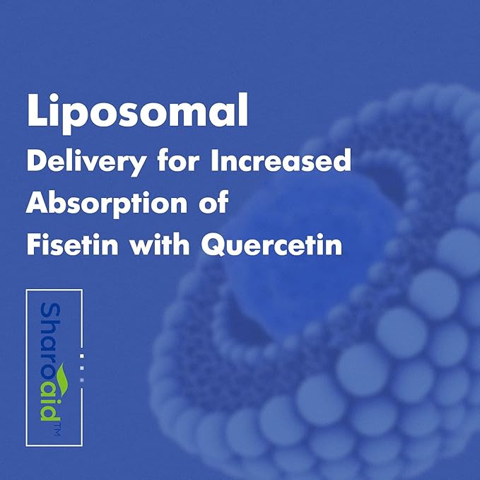 Liposomal Fisetin with Quercetin Supplements 1200 mg per ServingHigh Absorption Polyphenols Antioxidants for WomenMenNon-GMOGluten-Free1 Bottle-60 Softgels