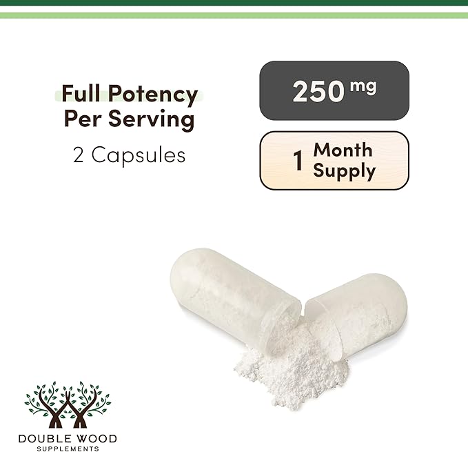 Double Wood Supplements NMN (Nicotinamide Mononucleotide) 250mg 60 Capsules - 30 Servings Gluten Free