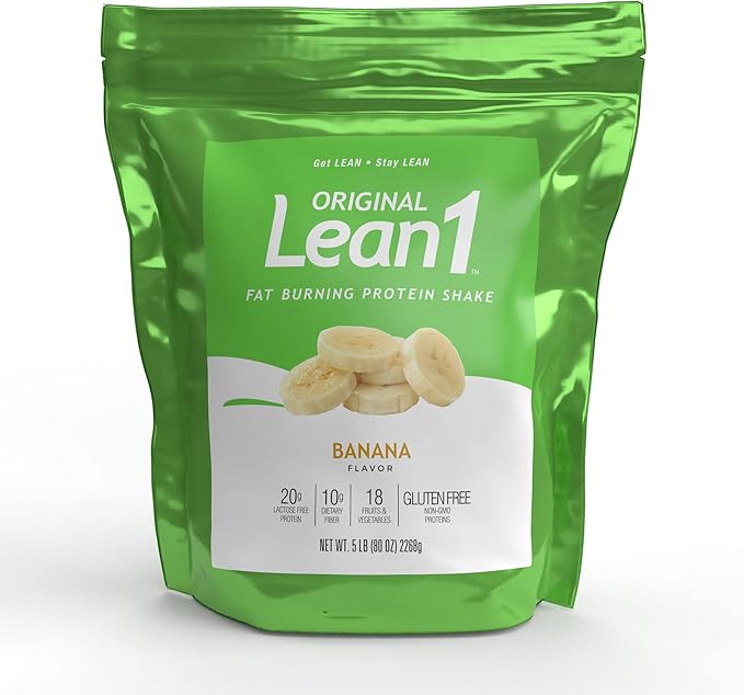 Lean1 Banana 5 Pound (43 servings) Fat Burning Meal Replacement