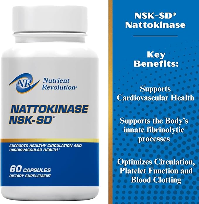 NSK-SD Nattokinase - Cardiovascular Support - High Potency Nattokinase Supplement - Optimizes Circulation Non-GMO Vegetarian JHFA &amp JNKA Recognized - 60 Ct