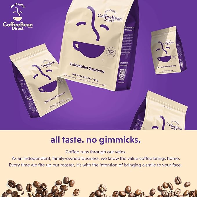 Coffee Bean Direct French Roast Whole Bean Coffee Bold Flavor Dark Roast 5 Pound Bag (Pack of 1)