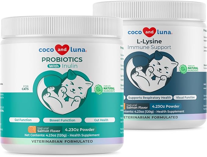 Lysine + Probiotics &amp Prebiotics for Cats - Immune Support Eye Function Bowel Function &amp Gut Health.