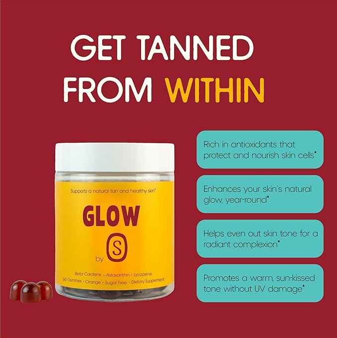 Tanning Gummies with Astaxanthin Beta-Carotene Vitamin C &amp Vitamin E - All Natural Skin Support Sugar-Free Formula Vegan Non-GMO 60 Gummies for Radiant Healthy Skin