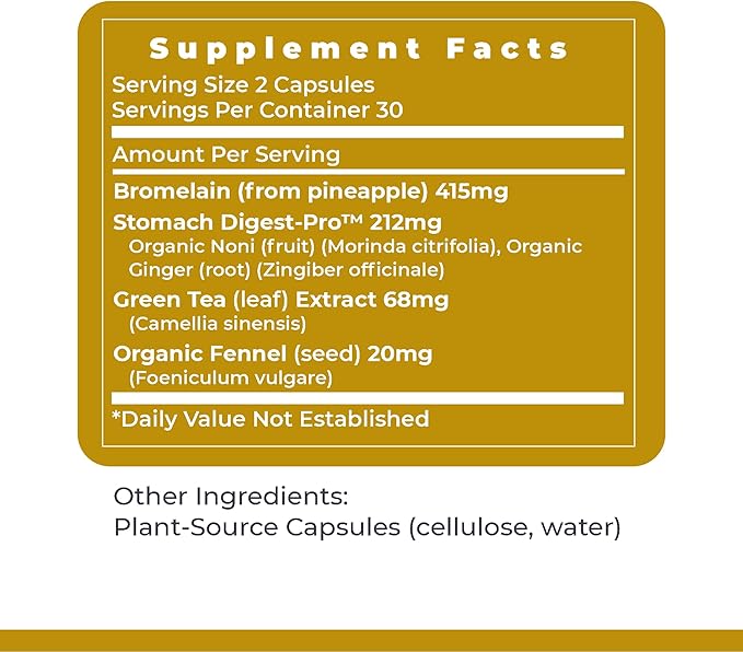 Premier Research Labs GastroVen - Digestive Enzymes for Women &amp Men Digestive Health Supplement Supports Healthy Gut Microbiome w/Bromelain Ginger - 60 Capsules