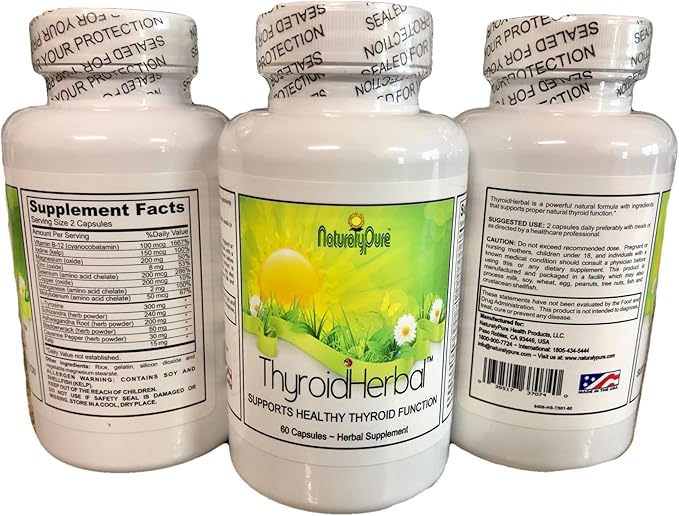 Thyroid Support for Hyper and hypothyroid Conditions with L-Tyrosine Kelp Ashwagandha and Bladderwrack. Potent Thyroid Support for Women and Men. Made in The USA