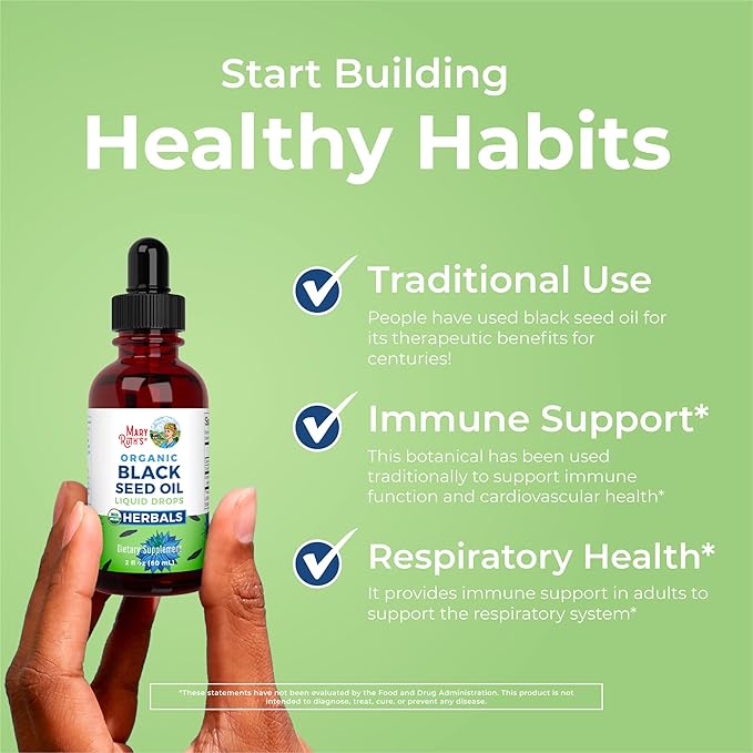 MARYRUTH'S Organics Black Seed Oil Liquid Drops Cold Pressed | 3 Month Supply | USDA Organic Black Cumin Seed Oil | Immune Support | Respiratory Health | Sugar&ampGluten Free | Vegan | Non-GMO | 2 Fl