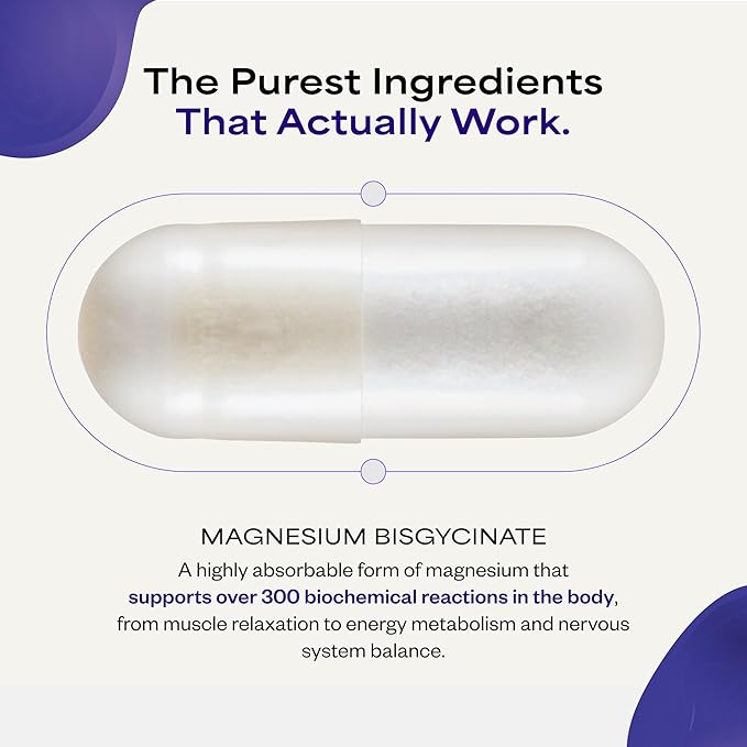 Magnesium 101 by Dave Asprey | Daily Support for Sleep Metabolism Relaxation &amp Heart Health | 300 mg Chelated Magnesium Bisglycinate | High Absorption Magnesium | 30 Day Supply