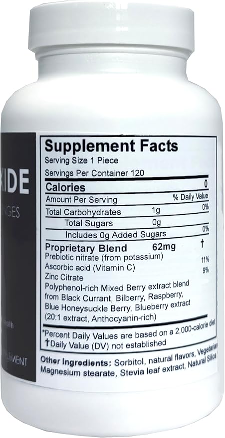 crait Nitric Oxide Lozenges 120 Count Potassium Nitrate that Supports Blood Pressure Circulation Vascular &amp Heart Health – Oral Microbiome &amp pH Balance – Slow Release for NO Bioavailability