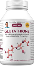 ANDREW LESSMAN Glutathione 250 mg - 120 Capsules - Powerful Antioxidant Reduces Oxidative Stress. Bioavailable Protects Cells Tissues Organs. Supports Immune Health. Easy-to-Swallow Capsules.
