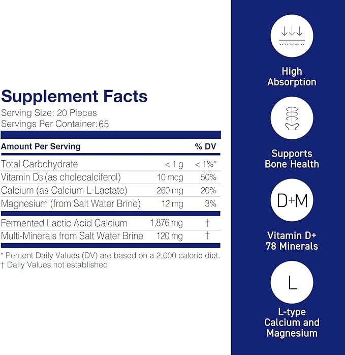 Mineral L-Cal Calcium with Vitamin D3 4 Month Supply Water Soluble Ball Format with Magnesium &amp Minerals Fast Absorbing Calcium Magnesium D3 Supplement 1300 Balls per Bottle 130g Each Pack