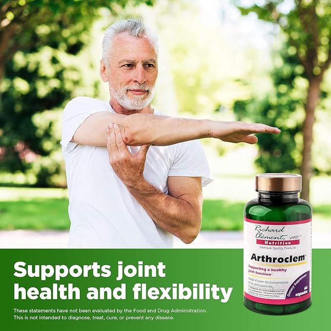 Richard Clement Nutrition Arthroclem Joint Health Supplement – Glucosamine &amp Chondroitin Formula for Joint Health Support – 60 Capsules