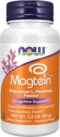 Now Supplements Magtein® with Patented Form of Magnesium (Mg) Cognitive Support* Powder 3.2 oz
