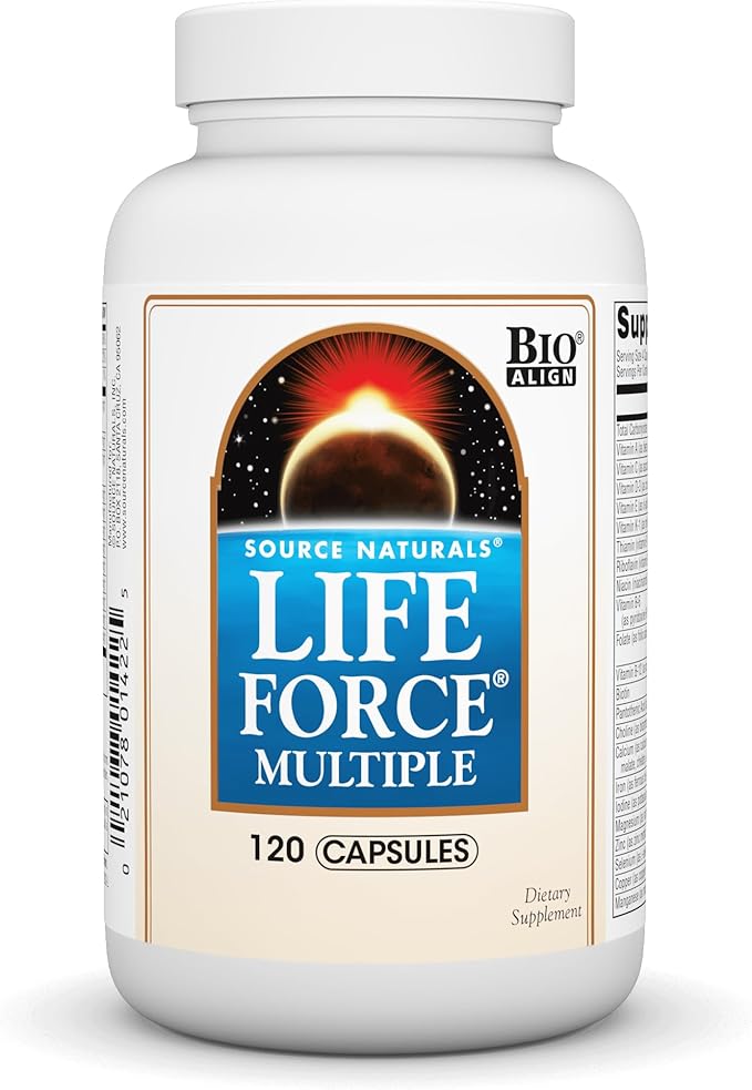 Source Naturals Life Force Multiple Daily Multivitamin High Potency Essential Vitamins Minerals Antioxidants &amp Nutrients - Energy &amp Immune Boost - 120 Capsules